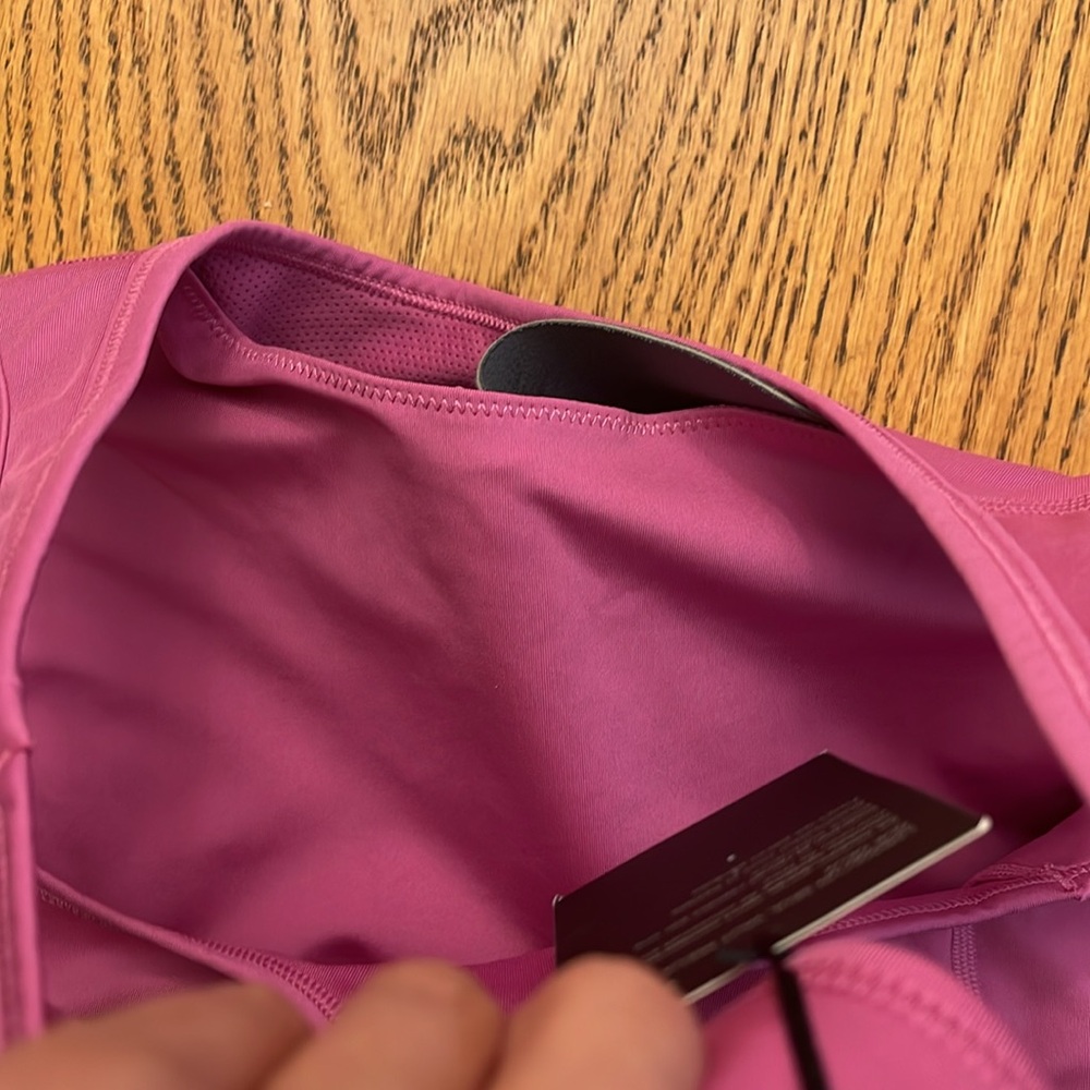 NWT NEVER WORN Pro Padded Sports Bra Vivid purple and yellow - Picture 8 of 9
